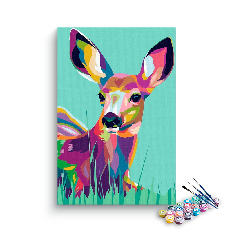 Deer Abstract Paint By Numbers kit for kids
