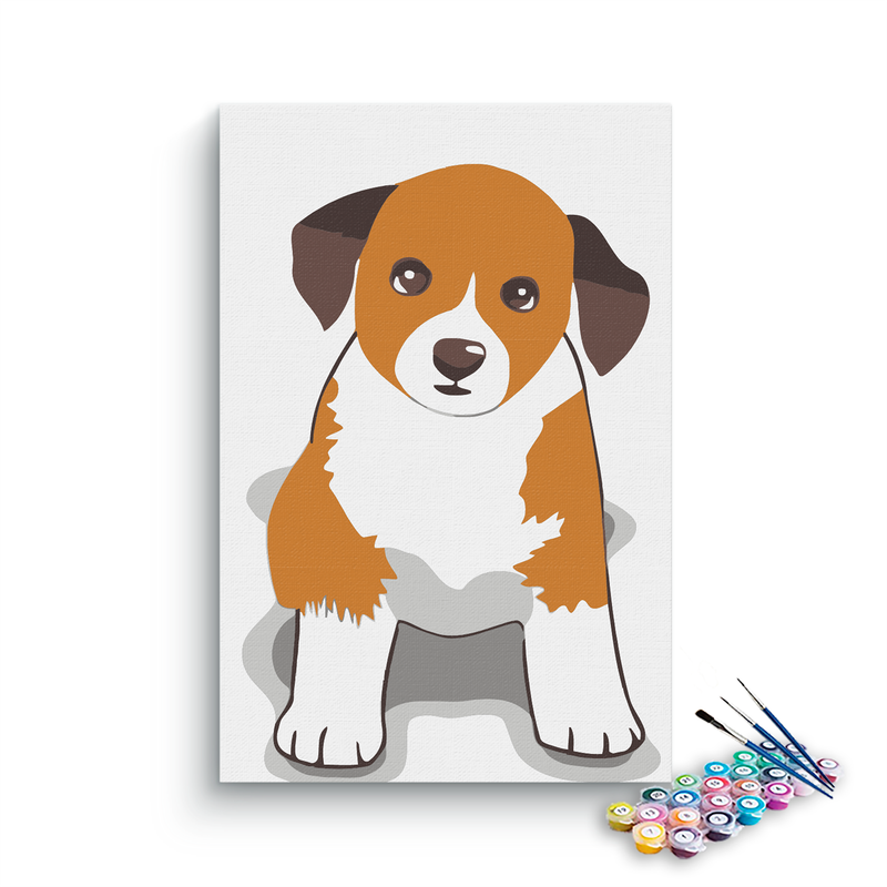 Innocent Dog Sitting Paint By Numbers kit for kids