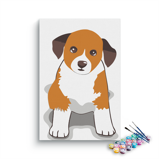 Innocent Dog Sitting Paint By Numbers kit for kids