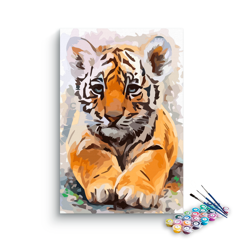 Baby Tiger Sitting Paint By Numbers kit for kids