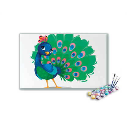 Baby Peacock Paint By Numbers kit for kids