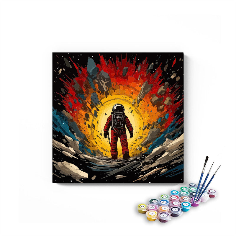 DIY Painting Kit -Astronaut at the Cosmic Portal Paint by Numbers Kit