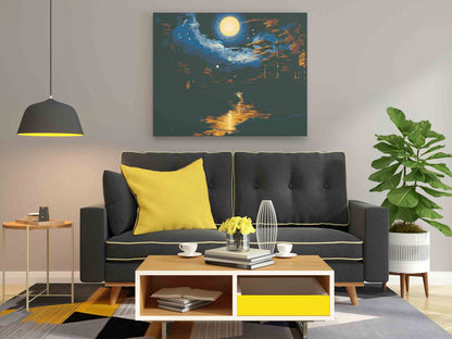 DIY Paint by numbers kit - Starry Night Castle River Reflections Paint by Numbers Kit