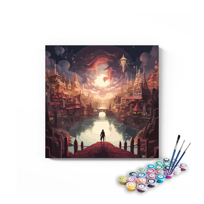 DIY Painting Kit -Fantasy Kingdom Warrior at the Gates Paint by Numbers Kit