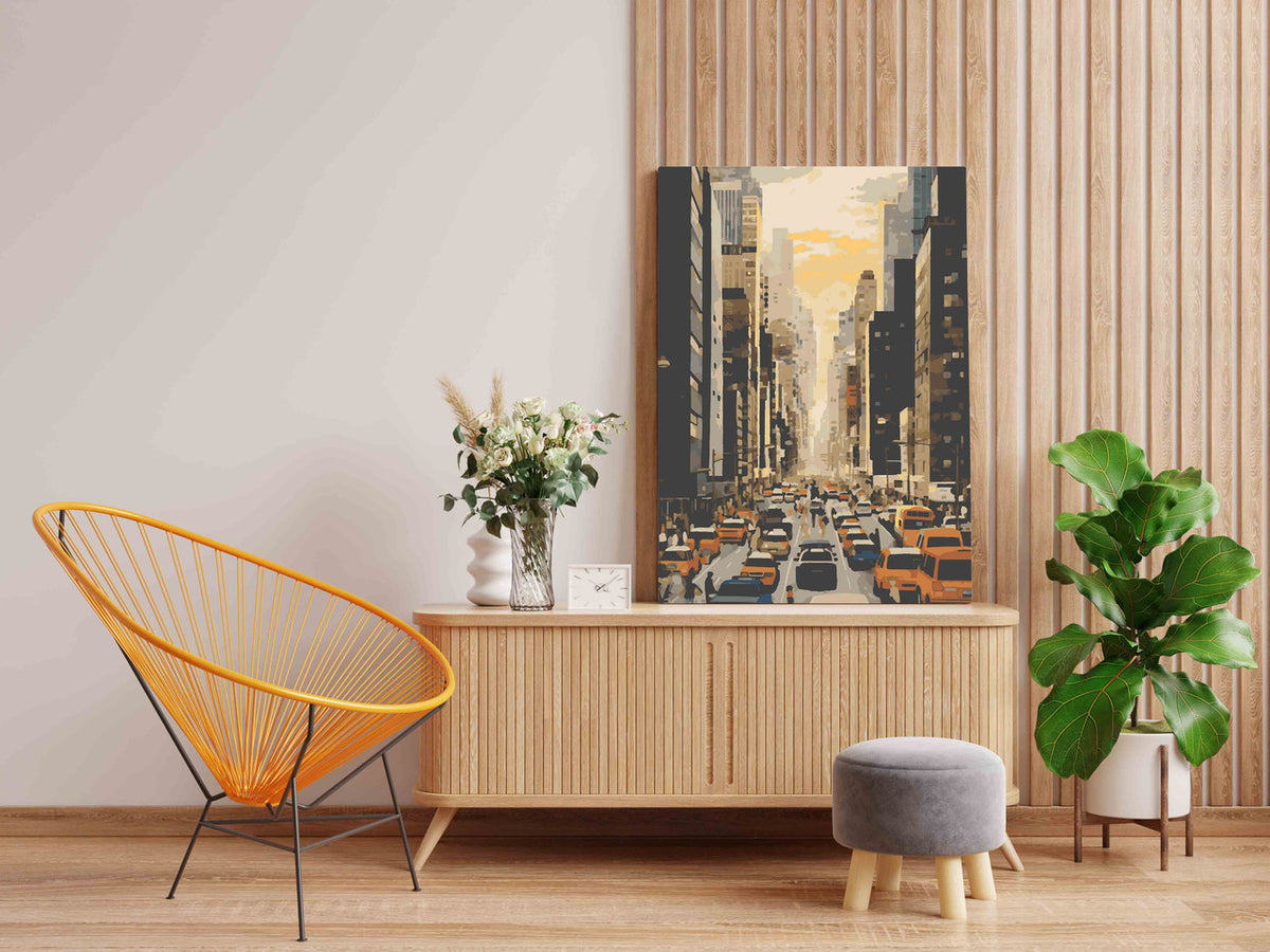 DIY Paint by numbers kit - New York City Rush Hour Street Paint by Numbers Kit