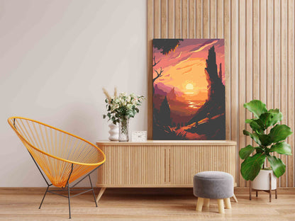 DIY Paint by numbers kit - Fantasy Canyon Rocky Landscape Sunset Paint by Numbers Kit