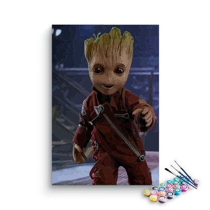 Baby Groot Walking paint by numbers