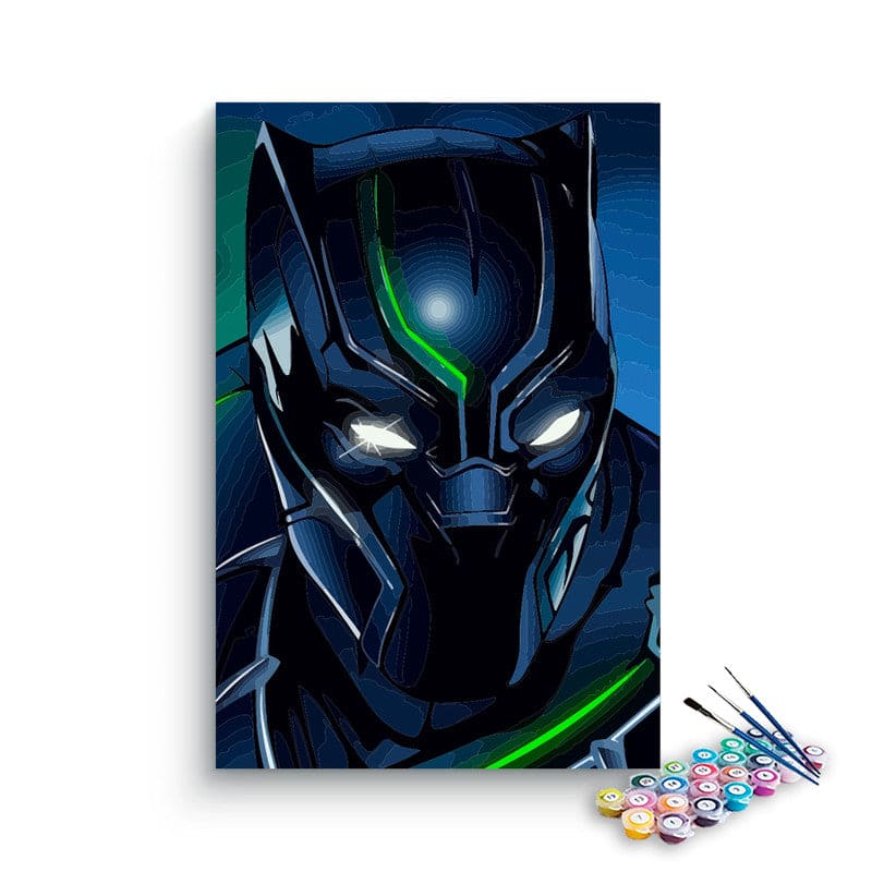 Black Panther Suit paint by numbers