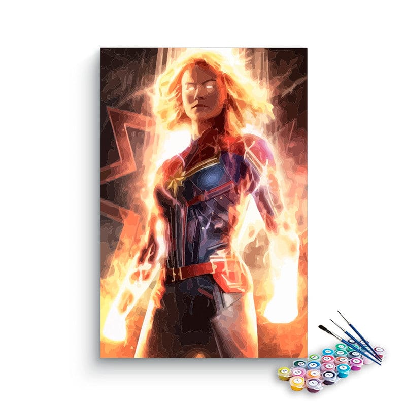 Captain Marvel paint by numbers