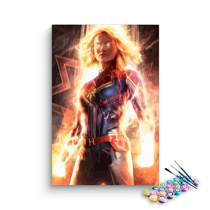 Captain Marvel paint by numbers