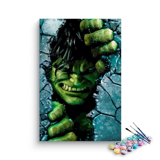 Hulk Tearing Wall paint by numbers