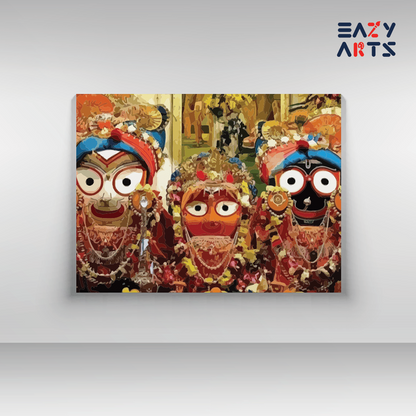 DIY Paint by numbers kit - Jagannath, Balabhadra, and Subhadra Paint by Numbers Kit