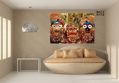 DIY PBN Kit - Jagannath, Balabhadra, and Subhadra Paint by Numbers Kit