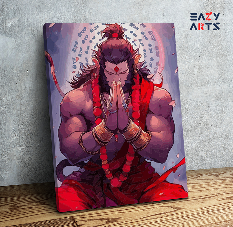 DIY Paint by numbers kit - Mighty Devotion: Meditative Hanuman Paint by Numbers Kit