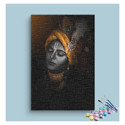 DIY Painting Kit - Serene Divinity: Meditative Krishna Paint by Numbers Kit