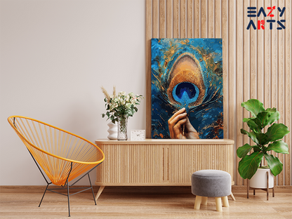 DIY PBN Kit - Divine Feather: Peacock Feather of Krishna Paint by Numbers Kit