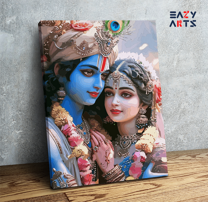 DIY Paint by numbers kit - Eternal Love: Radha Krishna Divine Union Paint by Numbers Kit