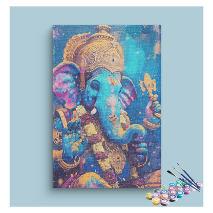DIY Painting Kit - Vibrant Blessings: Lord Ganesha Paint by Numbers Kit
