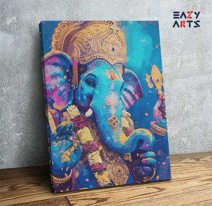 DIY Paint by numbers kit - Vibrant Blessings: Lord Ganesha Paint by Numbers Kit