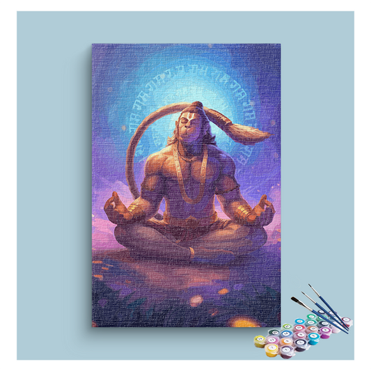 DIY Painting Kit - Divine Meditation: Lord Hanuman in Deep Contemplation Paint by Numbers Kit