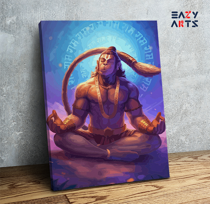 DIY Paint by numbers kit - Divine Meditation: Lord Hanuman in Deep Contemplation Paint by Numbers Kit