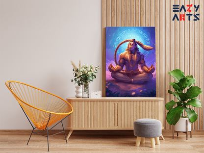 DIY PBN Kit - Divine Meditation: Lord Hanuman in Deep Contemplation Paint by Numbers Kit