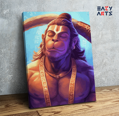 DIY Paint by numbers kit - Serene Strength: Lord Hanuman in Meditation Paint by Numbers Kit
