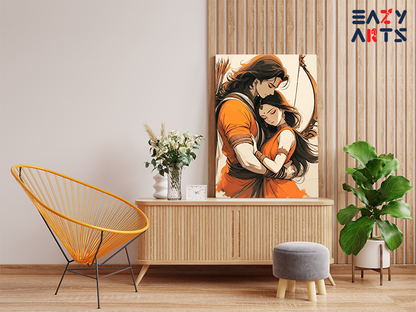 DIY PBN Kit - Eternal Love: Rama and Sita Divine Embrace Paint by Numbers Kit