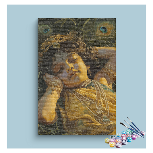 DIY Painting Kit - Baby Krishna in Serene Rest Paint by Numbers Kit