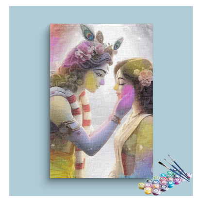 DIY Painting Kit - Radha Krishna Eternal Love Holi Paint by Numbers Kit