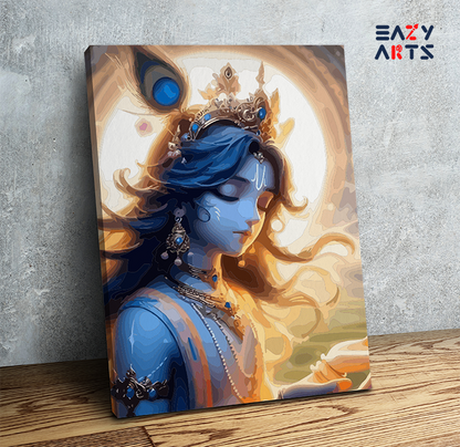 DIY Paint by numbers kit - Krishna in Meditation Paint by Numbers Kit