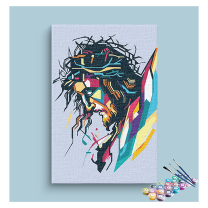 DIY Painting Kit - Modern Savior: Jesus Christ Paint by Numbers Kit