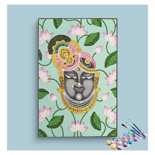 DIY Painting Kit - Divine Serenity: Shrinathji Lotus Paint by Numbers Kit