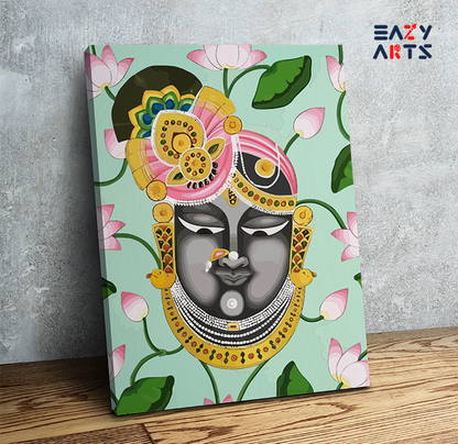 DIY Paint by numbers kit - Divine Serenity: Shrinathji Lotus Paint by Numbers Kit