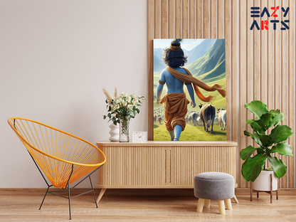 DIY PBN Kit - Pastoral Bliss: Krishna Leading the Herd Paint by Numbers Kit