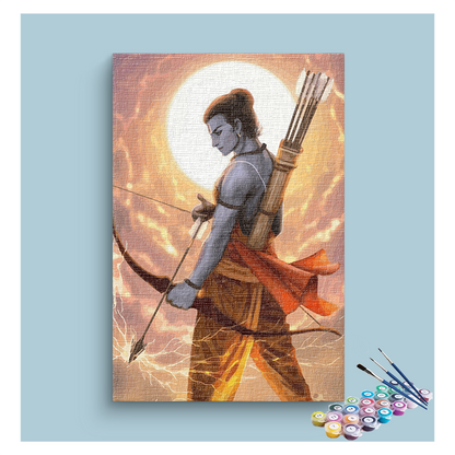 DIY Painting Kit - Divine Warrior: Lord Rama in Majestic Valor Paint by Numbers Kit