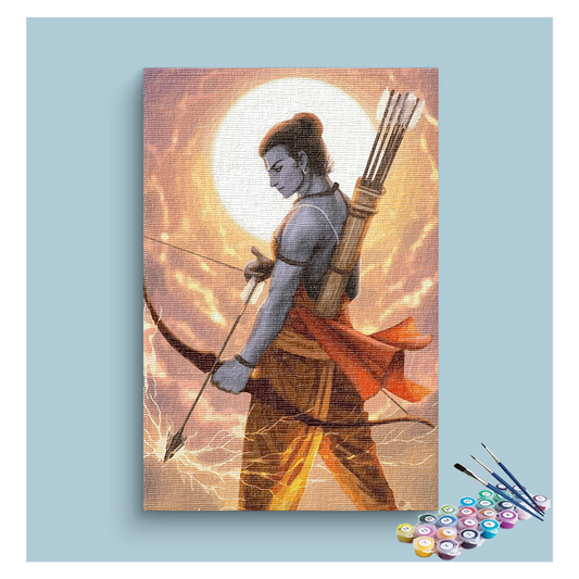 DIY Painting Kit - Divine Warrior: Lord Rama in Majestic Valor Paint by Numbers Kit