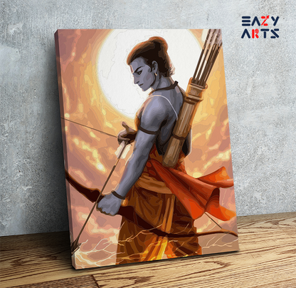 DIY Paint by numbers kit - Divine Warrior: Lord Rama in Majestic Valor Paint by Numbers Kit
