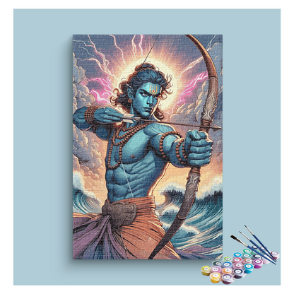DIY Painting Kit - Divine Warrior: Lord Rama Paint by Numbers Kit