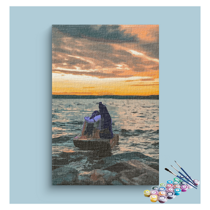 DIY Painting Kit - Shiva and Parvati at Dusk Paint by Numbers Kit