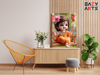 DIY PBN Kit - Baby Krishna on Swing Paint by Numbers Kit
