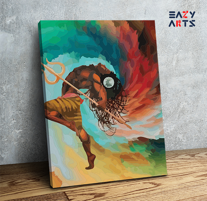 DIY Paint by numbers kit - Dance of Destruction: Dynamic Shiva Paint by Numbers Kit