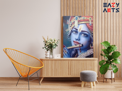 DIY PBN Kit - Divine Melody: Krishna with Flute Paint by Numbers Kit