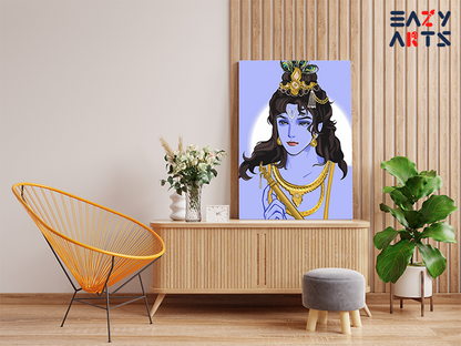 DIY PBN Kit - Divine Elegance: Lord Krishna in Serenity Paint by Numbers Kit