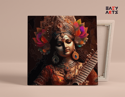 DIY Paint by numbers kit - Divine Harmony: Goddess Saraswati Paint by Numbers Kit