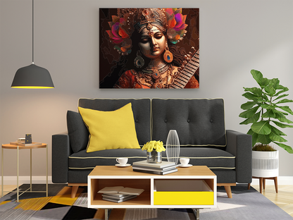 DIY PBN Kit - Divine Harmony: Goddess Saraswati Paint by Numbers Kit