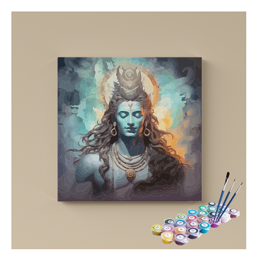 DIY Painting Kit - Divine Tranquility: Lord Shiva Paint by Numbers Kit