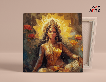 DIY Paint by numbers kit - Radiant Divinity: Goddess Lakshmi Paint by Numbers Kit