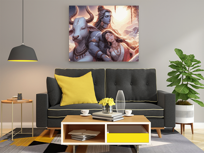 DIY PBN Kit - Serenity in Devotion: Shiva and Parvati Paint by Numbers Kit