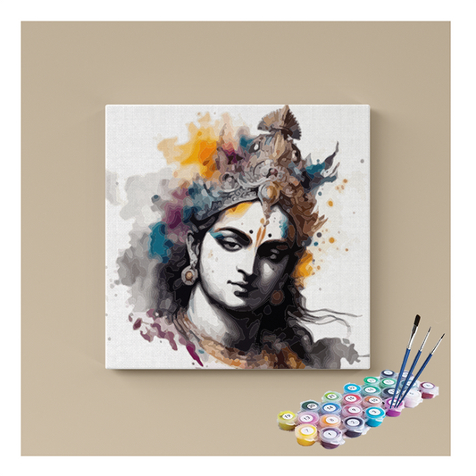 DIY Painting Kit - Krishna Monochrome Paint by Numbers Kit